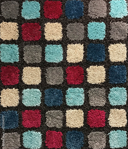 Top view of colorful carpet for background and texture