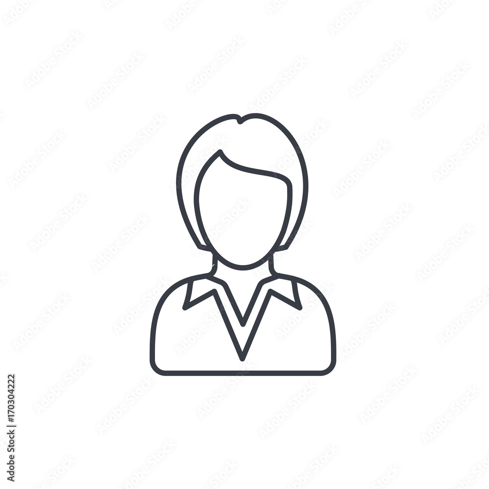 businesswoman, lady avatar, business thin line icon. Linear vector illustration. Pictogram isolated on white background businesswoman, lady avatar, business thin line icon. Linear vector illustration. Pictogram isolated on white background