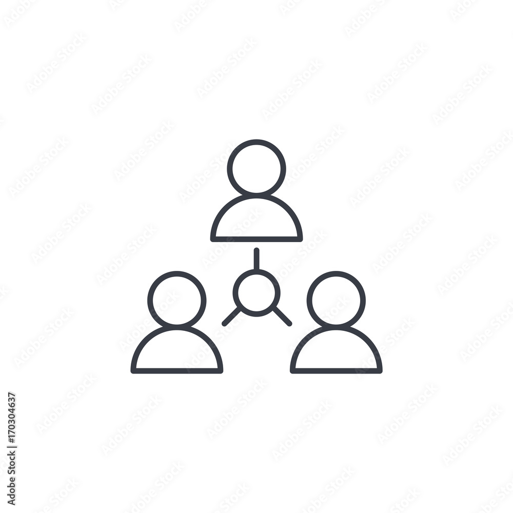 people group, community, network thin line icon. Linear vector illustration. Pictogram isolated on white background