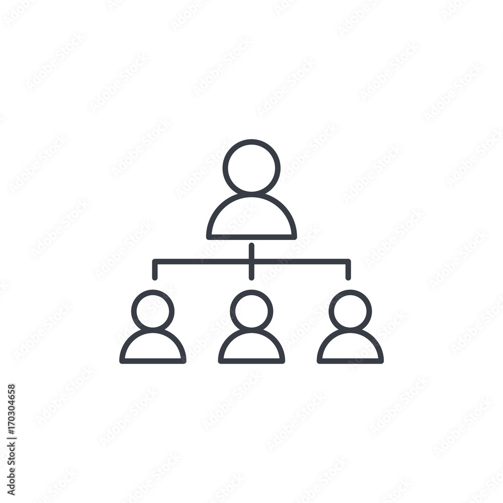 Hierarchy illustration thin line icon. Linear vector illustration. Pictogram isolated on white background Hierarchy illustration thin line icon. Linear vector illustration. Pictogram isolated on white background