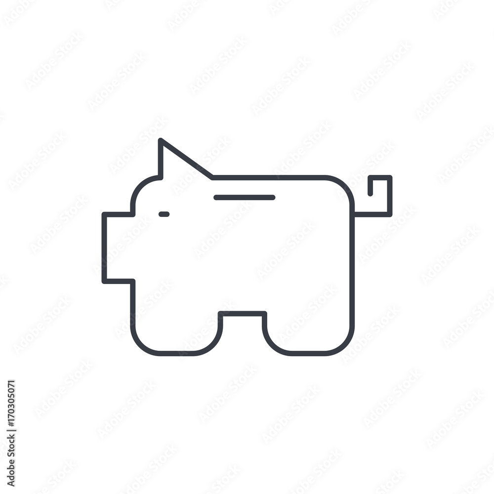 piggy bank, finance, money save thin line icon. Linear vector illustration. Pictogram isolated on white backgroundfog piggy bank, finance, money save thin line icon. Linear vector illustration. Pictogram isolated on white backgroundfog