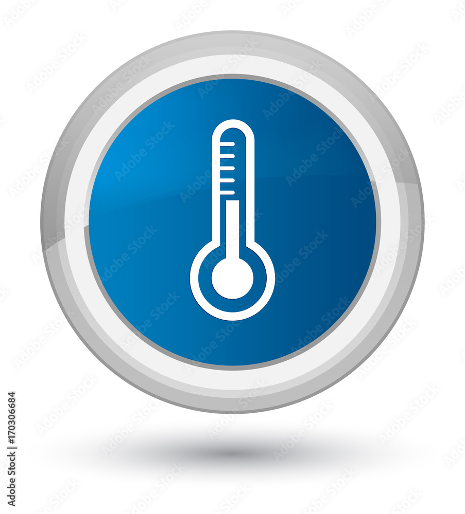 Thermometer icon prime blue round button Thermometer icon prime blue round button