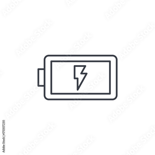battery charge full thin line icon. Linear vector illustration. Pictogram isolated on white background