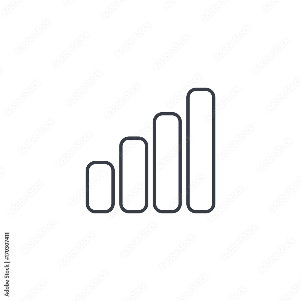 mobile network signal thin line icon. Linear vector illustration. Pictogram isolated on white background mobile network signal thin line icon. Linear vector illustration. Pictogram isolated on white background