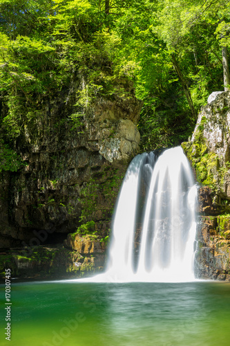 Sandankyo NIDANTAKI Two-stage waterfall  in Hiroshima Japan