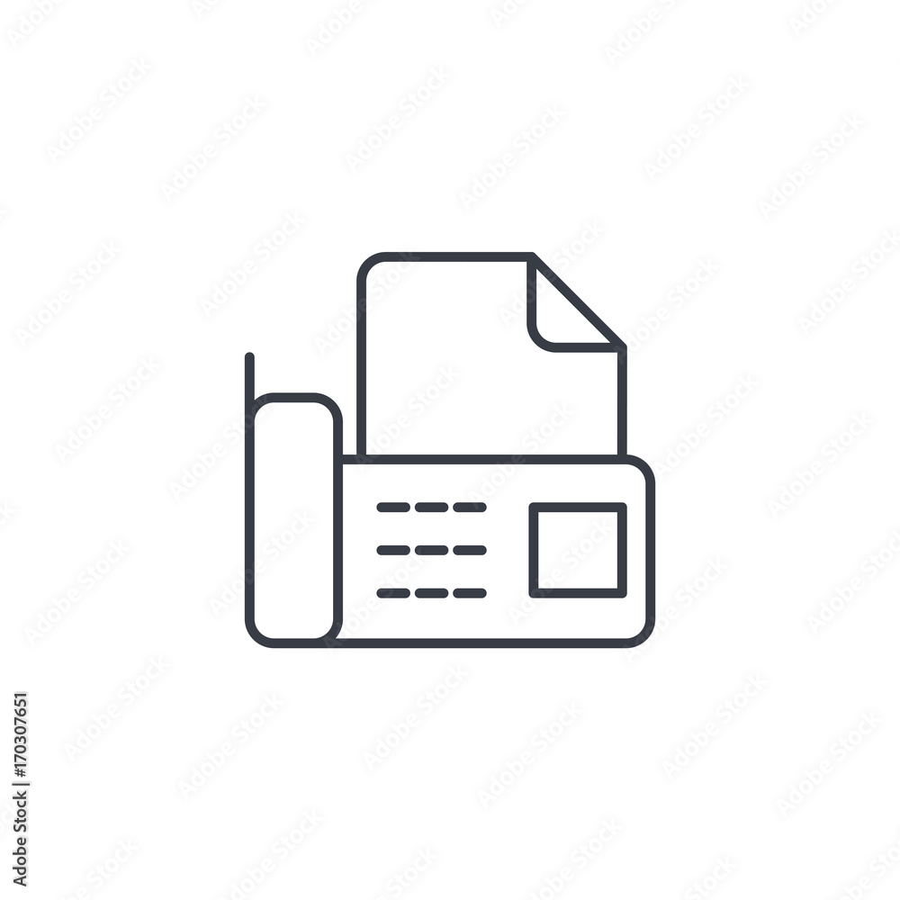 office telephone fax, digital phone, document thin line icon. Linear vector illustration. Pictogram isolated on white backgroundfogmoney office telephone fax, digital phone, document thin line icon. Linear vector illustration. Pictogram isolated on white backgroundfogmoney