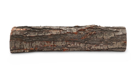 oak stump, log fire wood isolated on white background with clipping path
