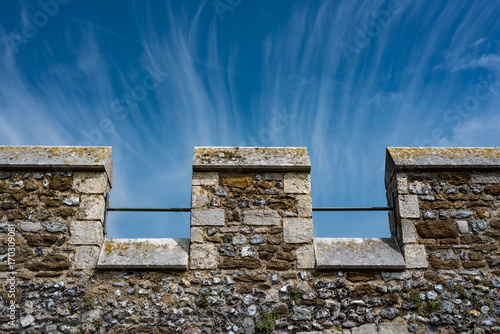 Merlons of a medieval castle photo