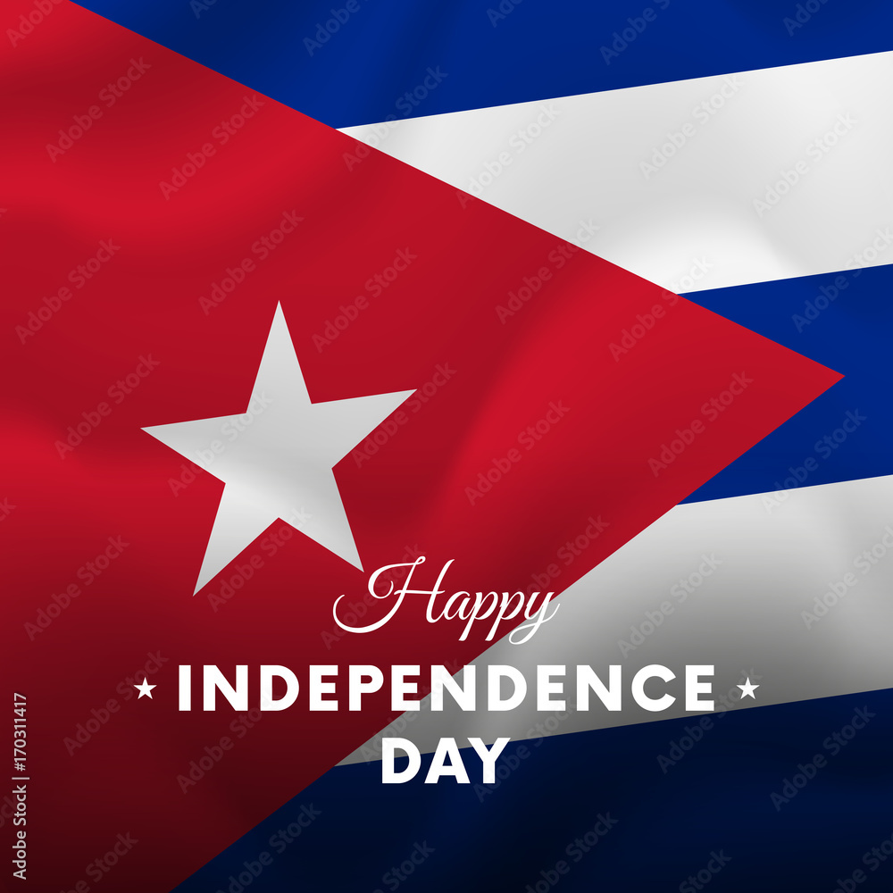 Banner or poster of Cuba independence day celebration. Waving flag. Vector illustration. Banner or poster of Cuba independence day celebration. Waving flag. Vector illustration.