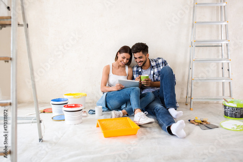 Couple moving in new renovate home