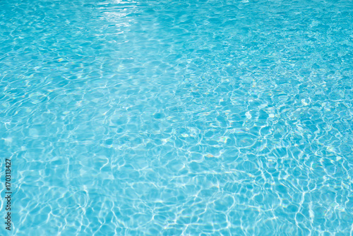 Wonderful Blue and bright ripple water and surface in swimming pool, Beautiful motion gentle wave in pool