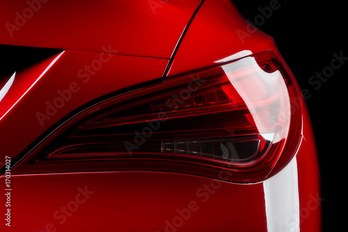 Car detailing series: Closeup of red car taillights