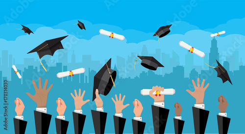 Concept of education. College, university ceremony