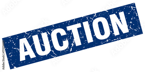 square grunge blue auction stamp