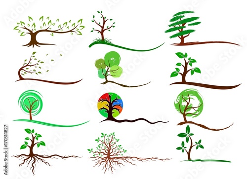 Logos of trees. 