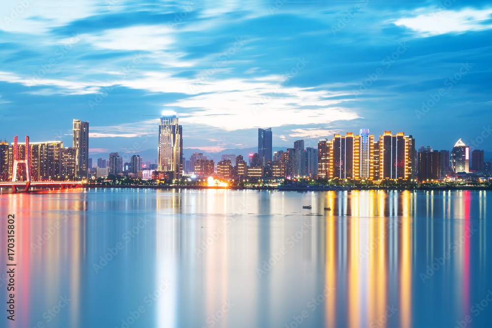 Urban Landscape, aerial China Nanchang skyscrapers.