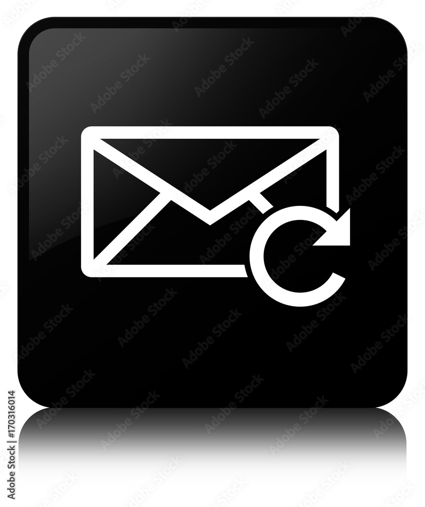 Refresh email icon black square button Refresh email icon black square button