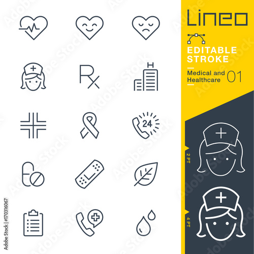 Lineo Editable Stroke - Medical and Healthcare line icons
Vector Icons - Adjust stroke weight - Expand to any size - Change to any colour