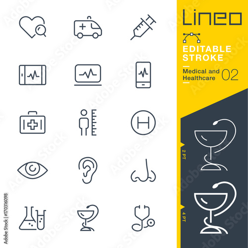 Lineo Editable Stroke - Medical and Healthcare line icons
Vector Icons - Adjust stroke weight - Expand to any size - Change to any colour