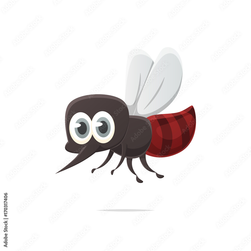 Cute cartoon mosquito vector illustration Cute cartoon mosquito vector illustration