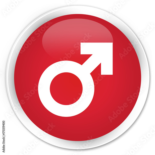 Male sign icon premium red round button