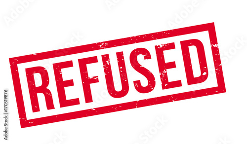 Refused rubber stamp. Grunge design with dust scratches. Effects can be easily removed for a clean, crisp look. Color is easily changed.