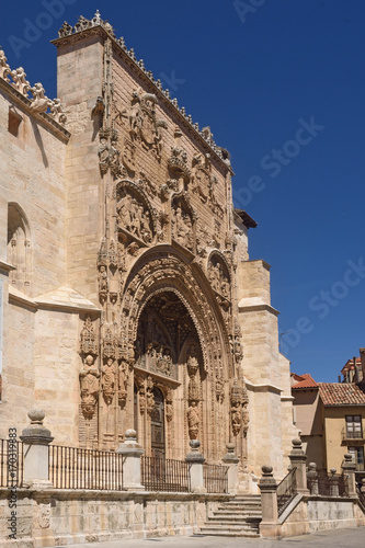 Entrance of the Gothic church of Santa Maria la Real, Aranda de Duero, Burgos province, Castilla y Leon, Spain