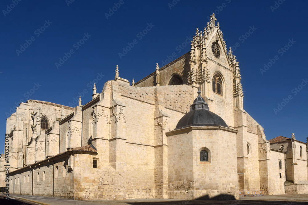 Rear facade of the cathedral of Palencia, Castilla y Leon, Spain