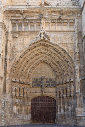 Meridional door of Catheral of Palencia, Castilla y Leon, Spain