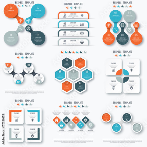 Set with infographics