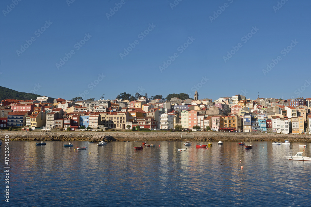View of the fishing village of La Guardia, Pontevedra province, Galicia, Spain