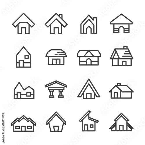 house home line icon set