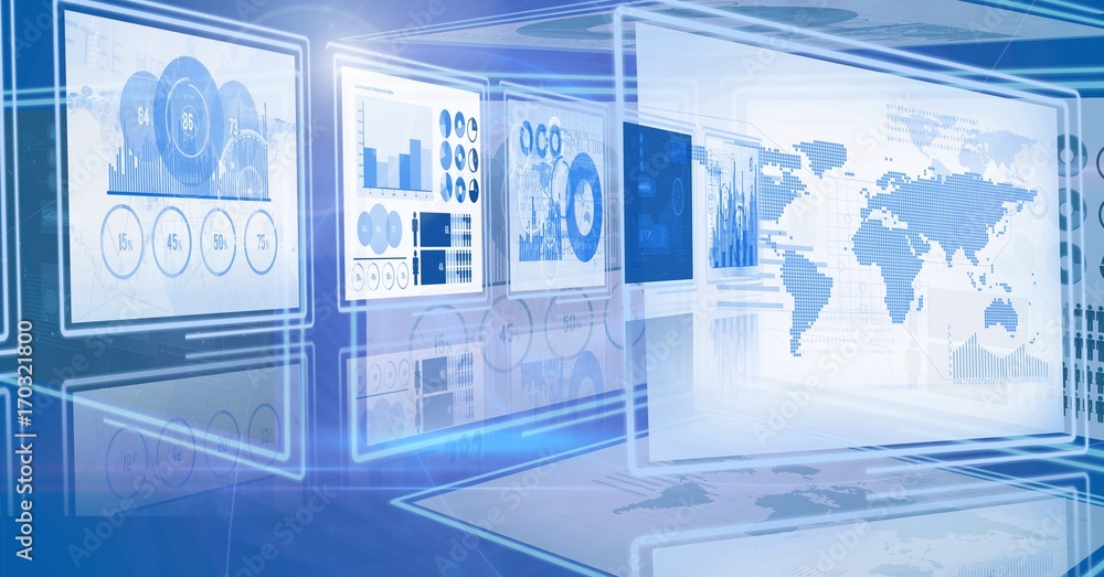 Fototapeta premium technology interface panels