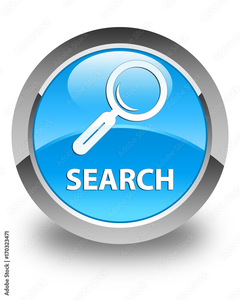 Search glossy cyan blue round button Search glossy cyan blue round button
