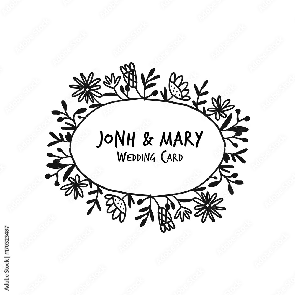 Floral frame, sketch for your design Floral frame, sketch for your design