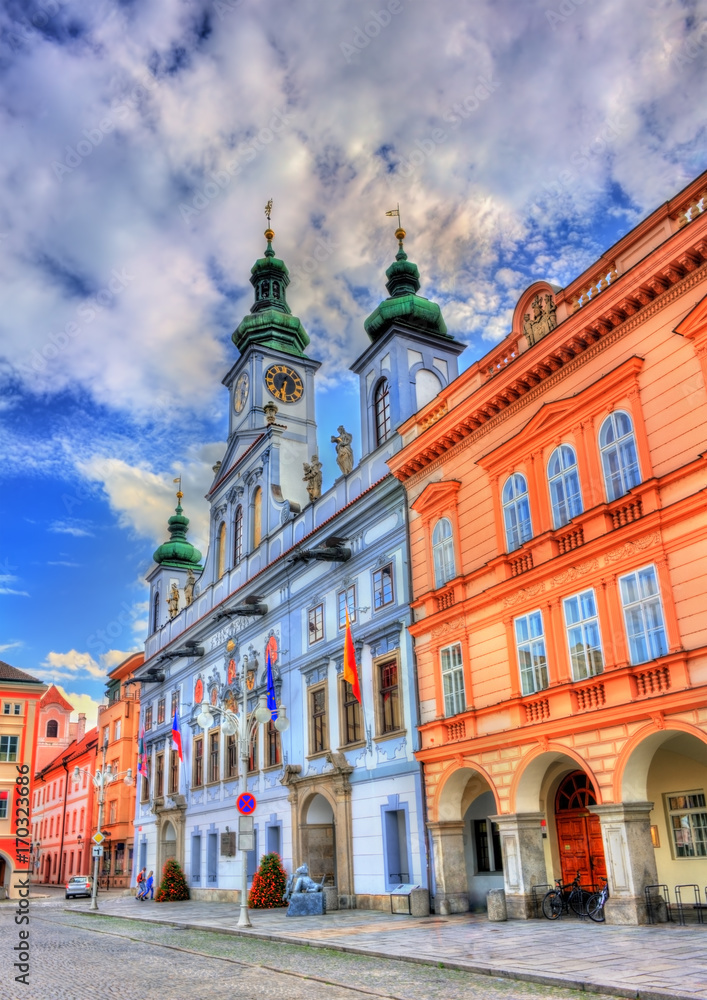 Fototapeta premium Ratusz w Czeskich Budziejowicach w Czechach