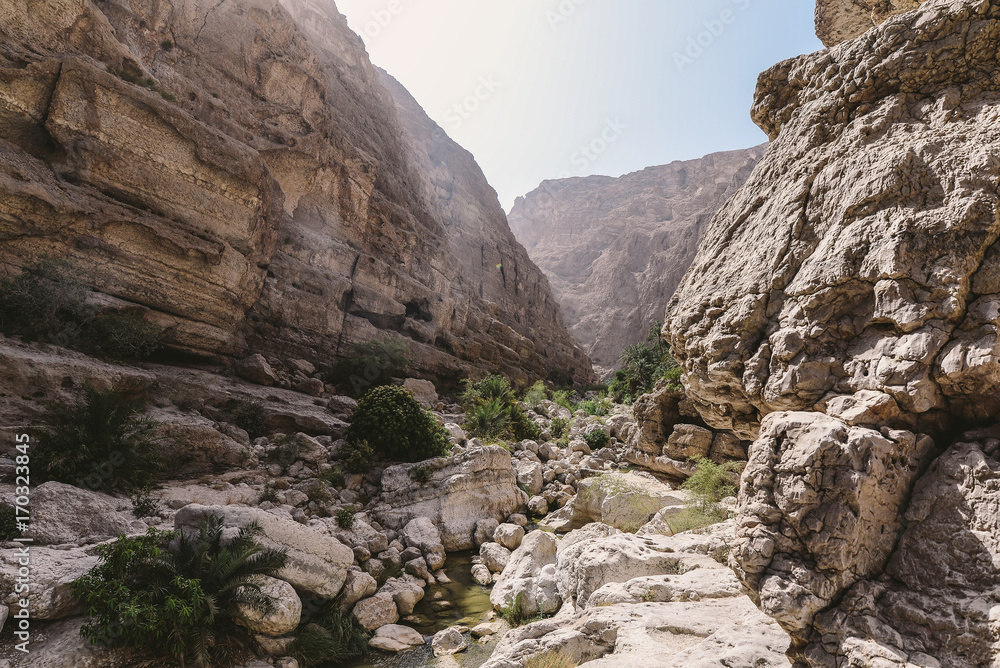 Wadi Shab valley in Oman