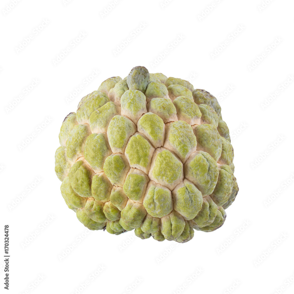 Sugar Apple custard isolated on white background Sugar Apple custard isolated on white background