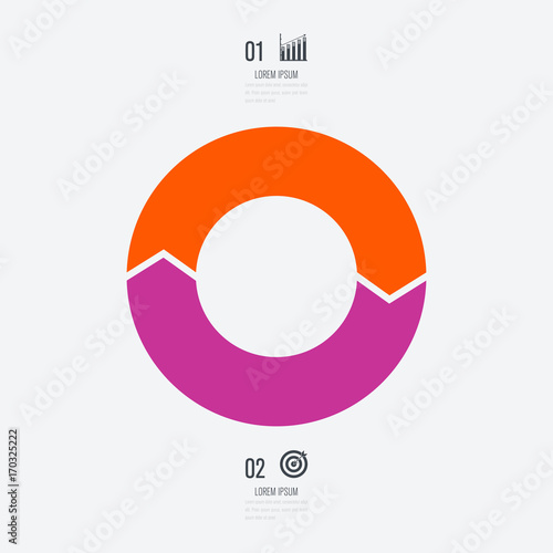 Infographics template 2 options with circle