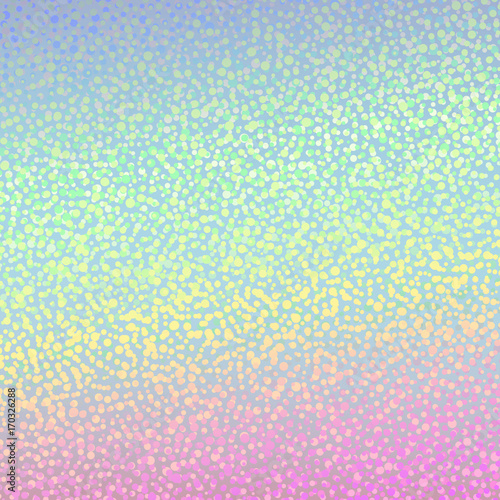 Abstract holographic dotted background. Vector illustration. Design template.