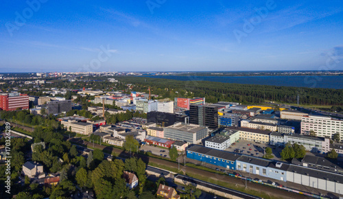 City Tallinn Estonia aerial view district Kristiine