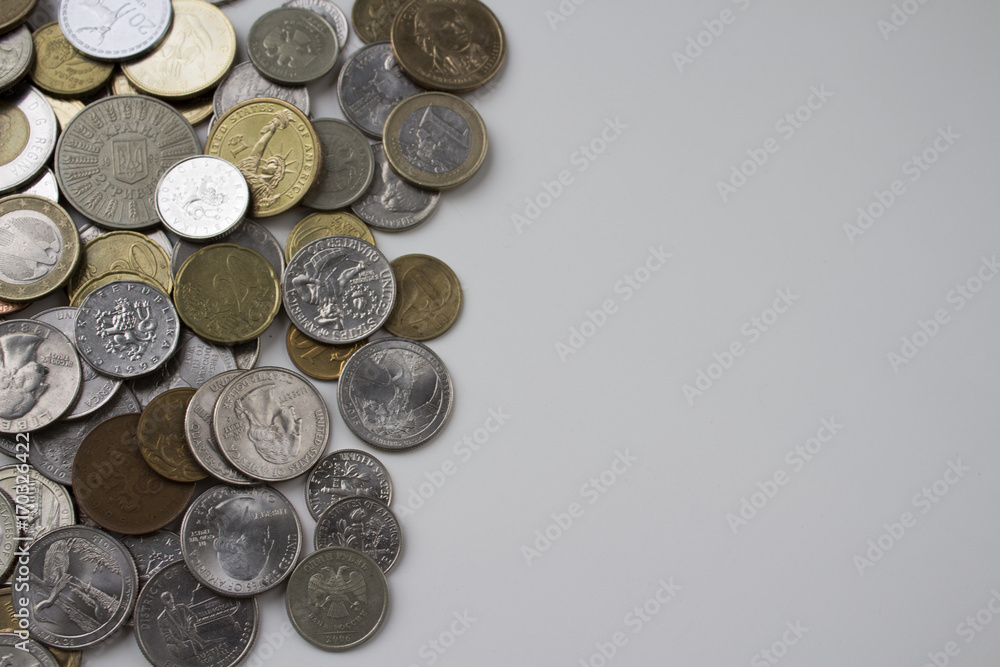 Beautiful image of different coins Beautiful image of different coins