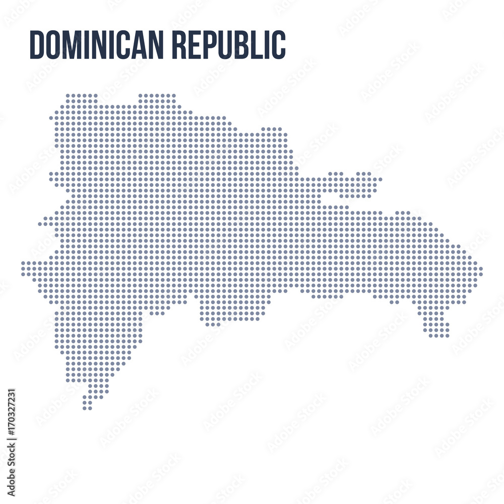Vector dotted map of Dominican Republic isolated on white background . Vector dotted map of Dominican Republic isolated on white background .