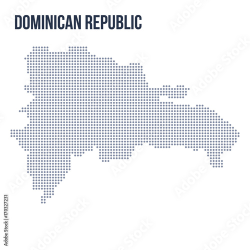 Vector dotted map of Dominican Republic isolated on white background .