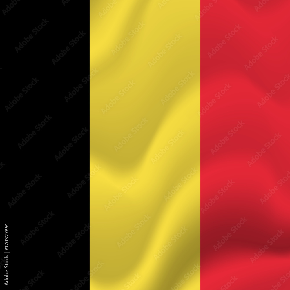 Fototapeta premium Belgium waving flag. Vector illustration.