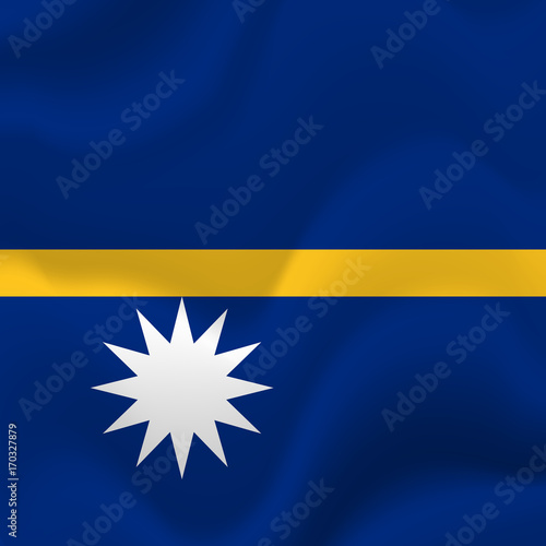 Nauru waving flag. Vector illustration.