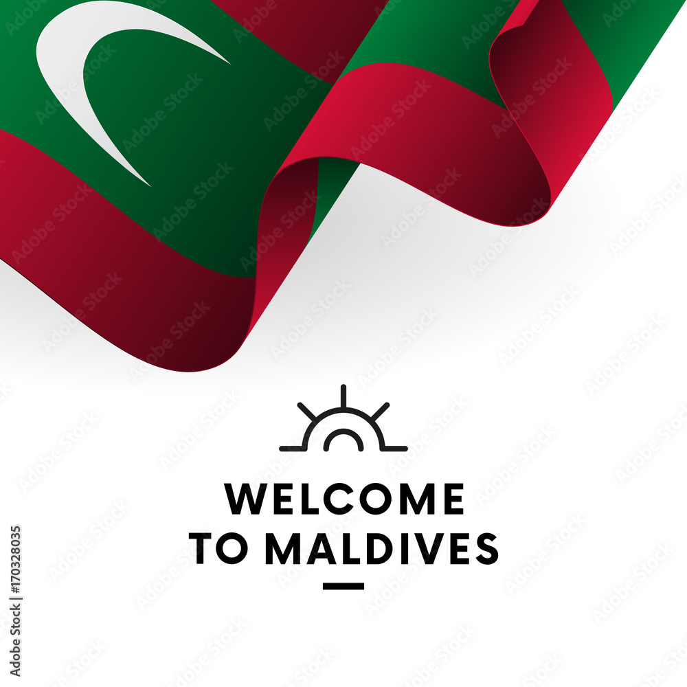 Welcome to Maldives. Maldives flag. Patriotic design. Vector illustration. Welcome to Maldives. Maldives flag. Patriotic design. Vector illustration.