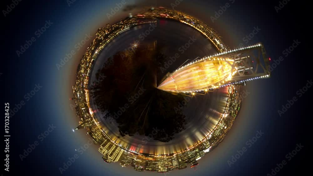 360 Camera Tiny Planet San Francisco Skyline at Sunset 360 Camera Tiny Planet San Francisco Skyline at Sunset