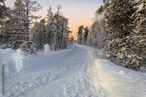 winter road in dawn © kochievmv
