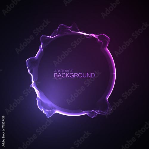 Neon glowing sound wave form.